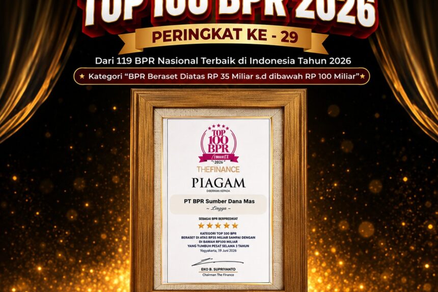 PT. BPR Sumber Dana Mas Dabo Singkep Raih Bintang 5 Top 100 BPR Award Majalah The Finance 2026